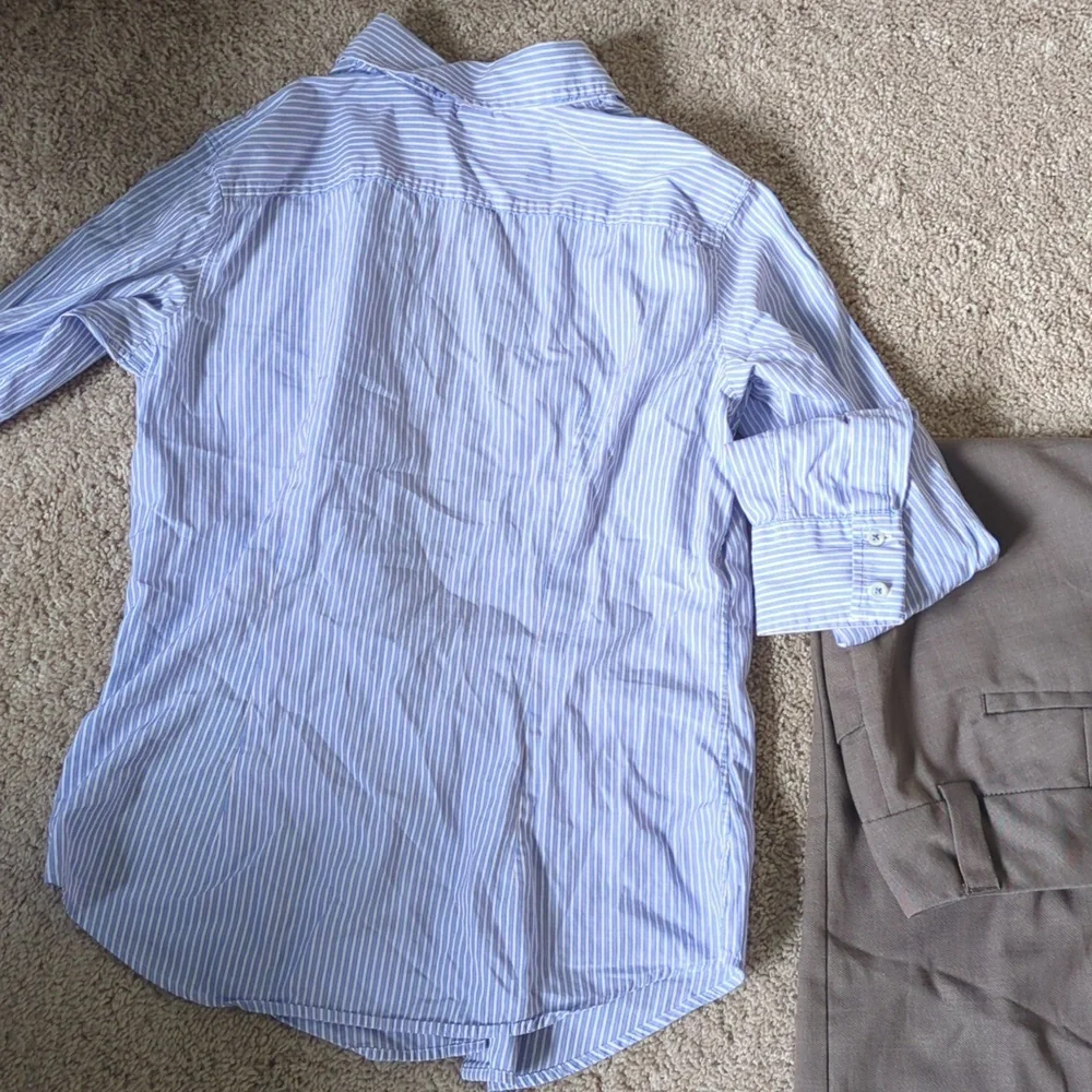 Gap Dress Pants And Striped Button Up Shirt - Picture 5 of 6